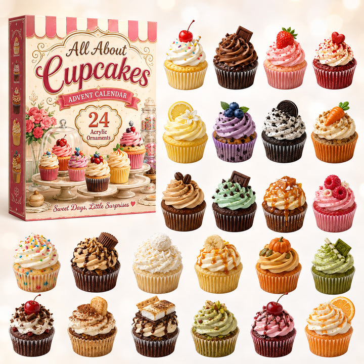CHRISTMAS KICKOFF 40% OFF - All About Cupcakes Advent Calendar 2026 - 24-Day Festive Countdown, Acrylic Charms Blind Box - Gift For Baking Lovers AC0HT449
