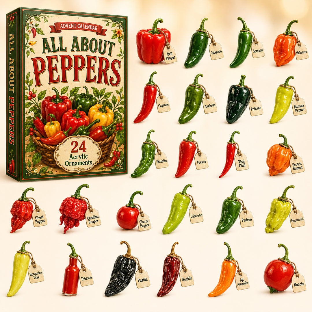CHRISTMAS KICKOFF 40% OFF - All About Peppers Advent Calendar 2026 - 24-Day Festive Countdown, Acrylic Charms Blind Box - Gift For Pepper Lovers AC0HT535