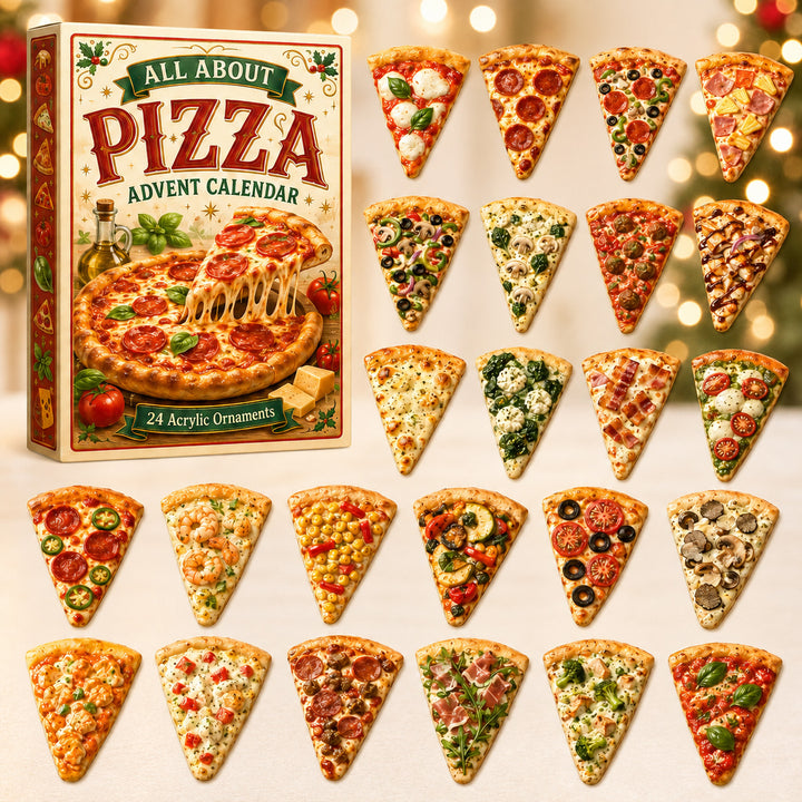 CHRISTMAS KICKOFF 40% OFF - All About Pizza Advent Calendar 2026 - 24-Day Festive Countdown, Acrylic Charms Blind Box - Gift For Pizza Lovers AC0HT536