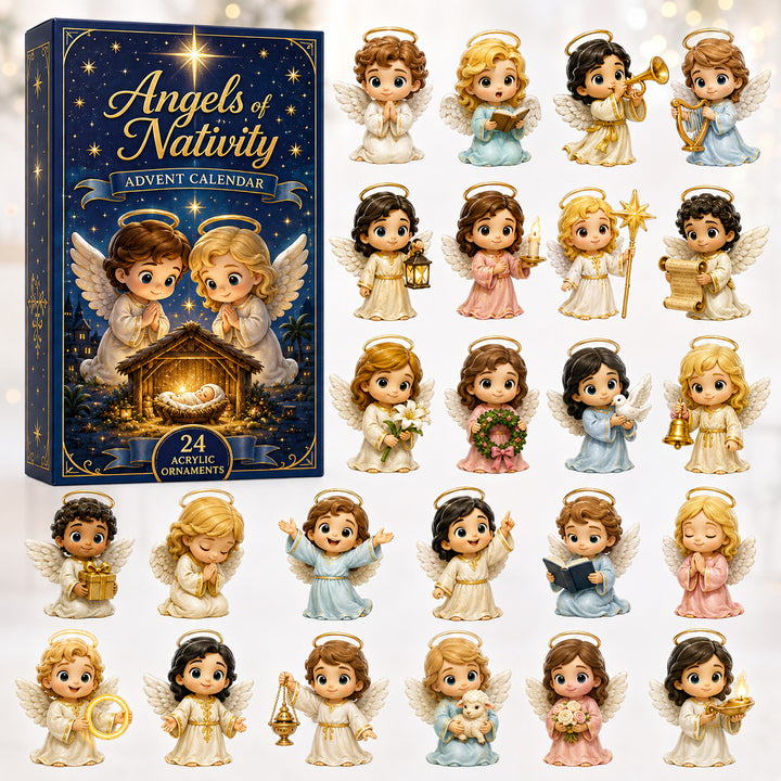 CHRISTMAS KICKOFF 40% OFF - Angels of Nativity Advent Calendar 2026 - 24-Day Festive Countdown, Acrylic Charms Blind Box - Gift For Family & Friends AC0HT207