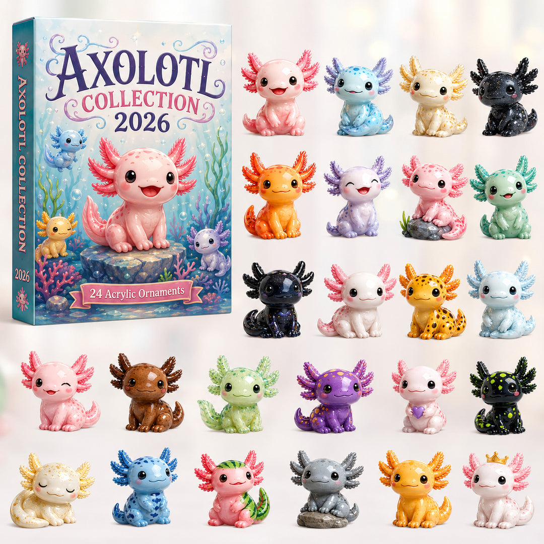 CHRISTMAS KICKOFF 40% OFF - Axolotl Collection Advent Calendar 2026 - 24-Day Festive Countdown, Acrylic Charms Blind Box - Gift For Axolotl Lovers AC0HT495