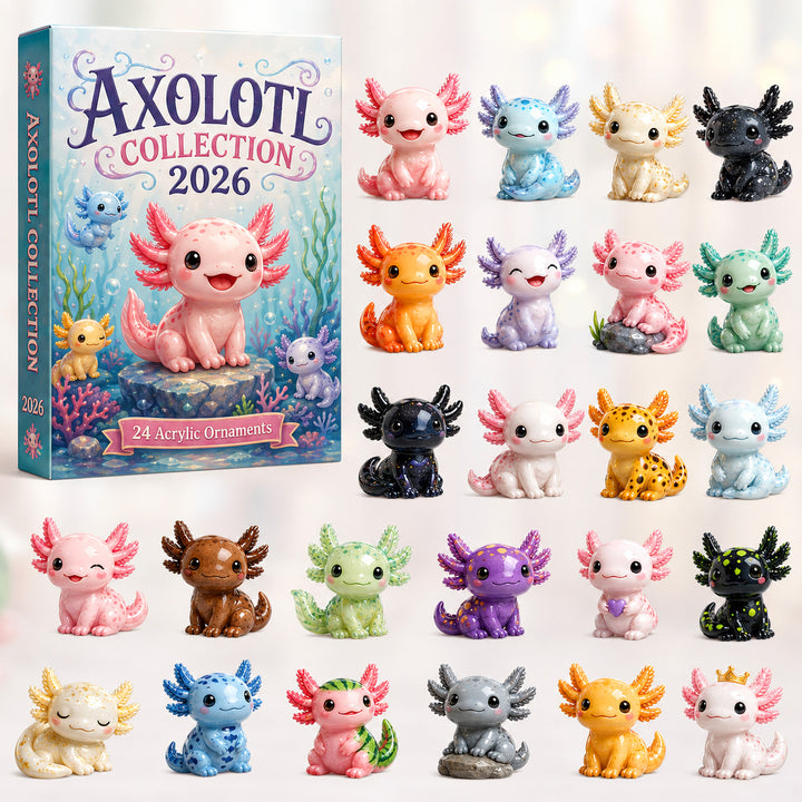 CHRISTMAS KICKOFF 40% OFF - Axolotl Collection Advent Calendar 2026 - 24-Day Festive Countdown, Acrylic Charms Blind Box - Gift For Axolotl Lovers AC0HT495