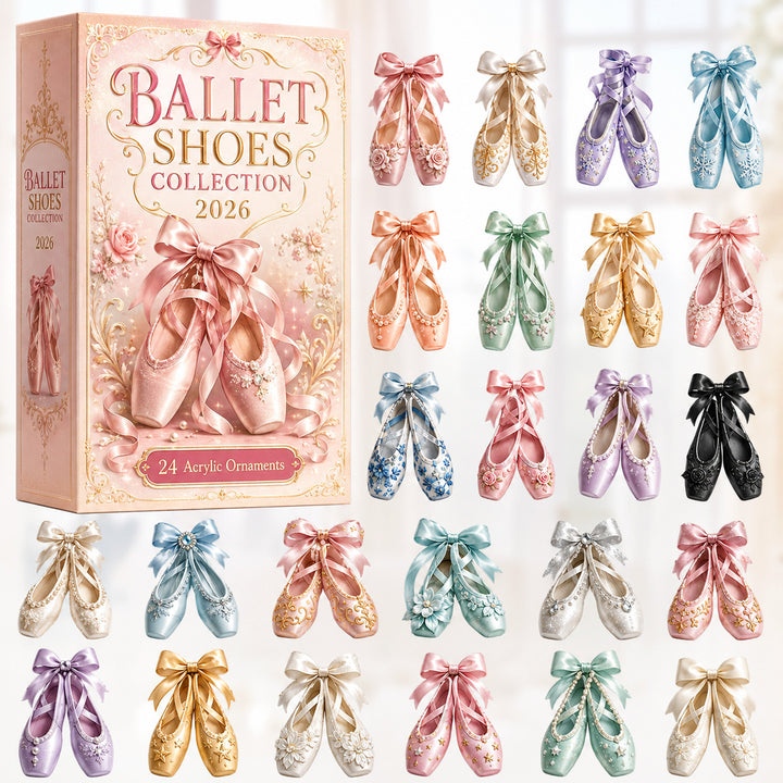 CHRISTMAS KICKOFF 40% OFF - Ballet Shoes Collection Advent Calendar 2026 - 24-Day Festive Countdown, Acrylic Charms Blind Box - Gift For Ballet Lovers AC0HT333