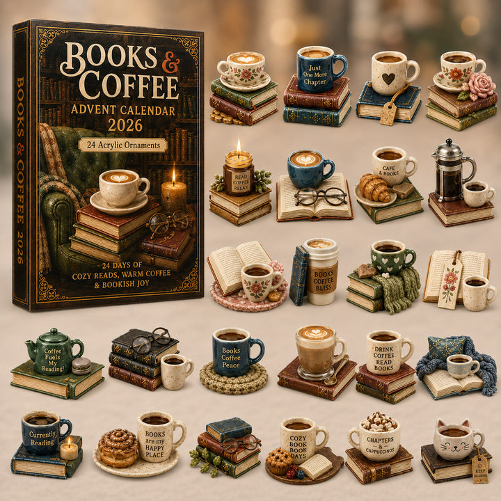 CHRISTMAS KICKOFF 40% OFF - Book & Coffee Advent Calendar 2026 - 24-Day Festive Countdown, Acrylic Charms Blind Box - Gift For Reading Lovers AC0HT428