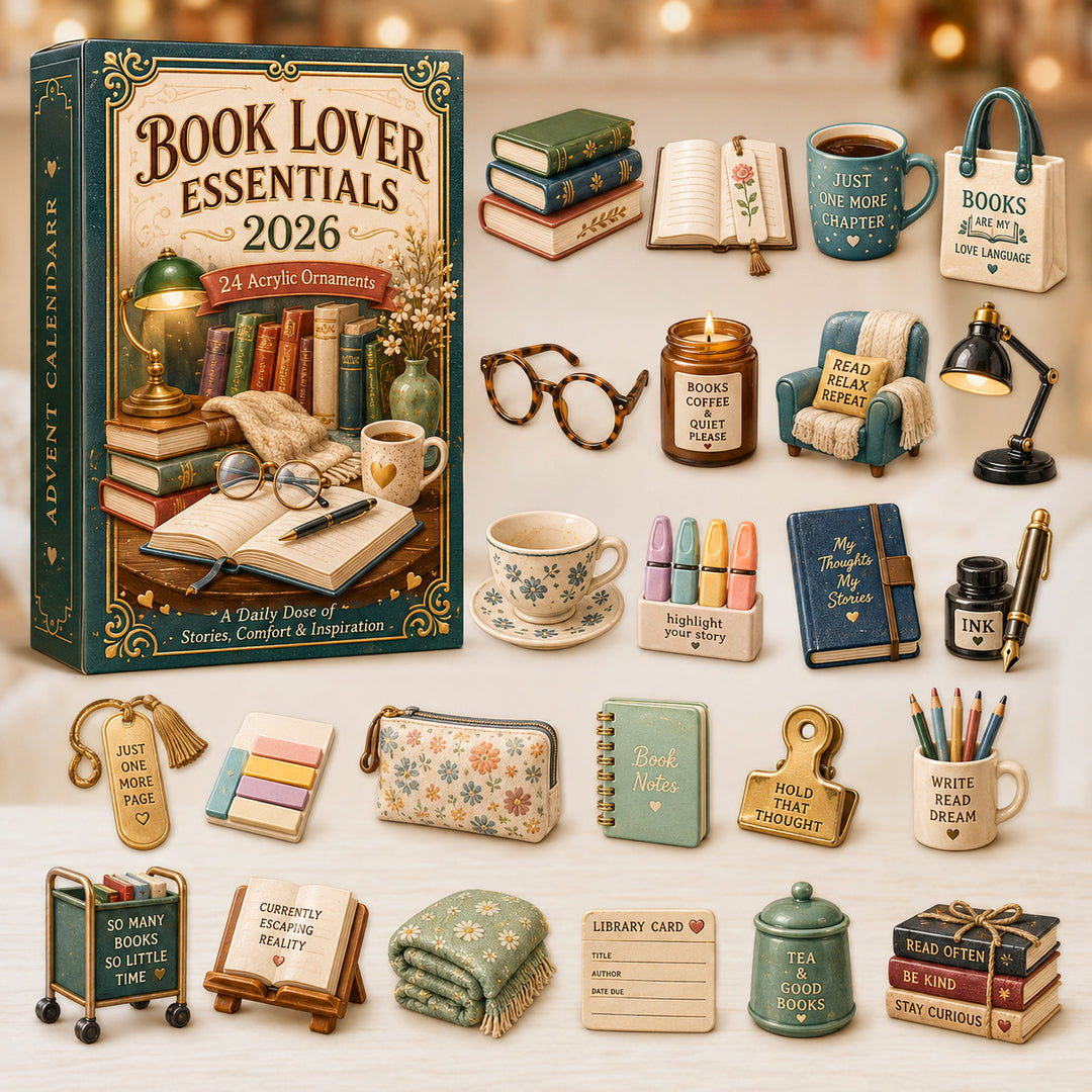 CHRISTMAS KICKOFF 40% OFF - Book Lover Essentials Advent Calendar 2026 - 24-Day Festive Countdown, Acrylic Charms Blind Box - Gift For Reading Lovers AC0HT426