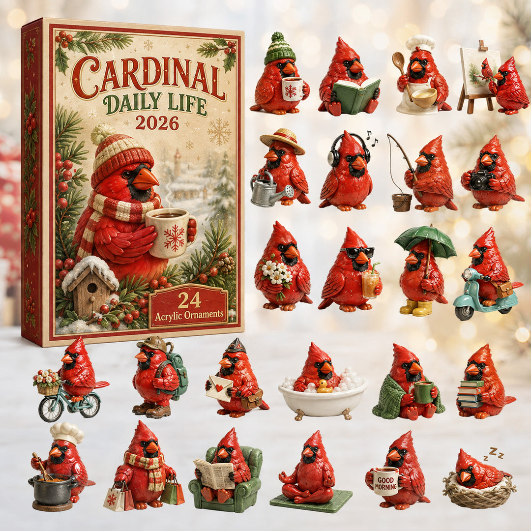 CHRISTMAS KICKOFF 40% OFF - Cardinal Daily Life Advent Calendar 2026 - 24-Day Festive Countdown, Acrylic Charms Blind Box - Gift For Cardinal Lovers, Family & Friends AC0HT431
