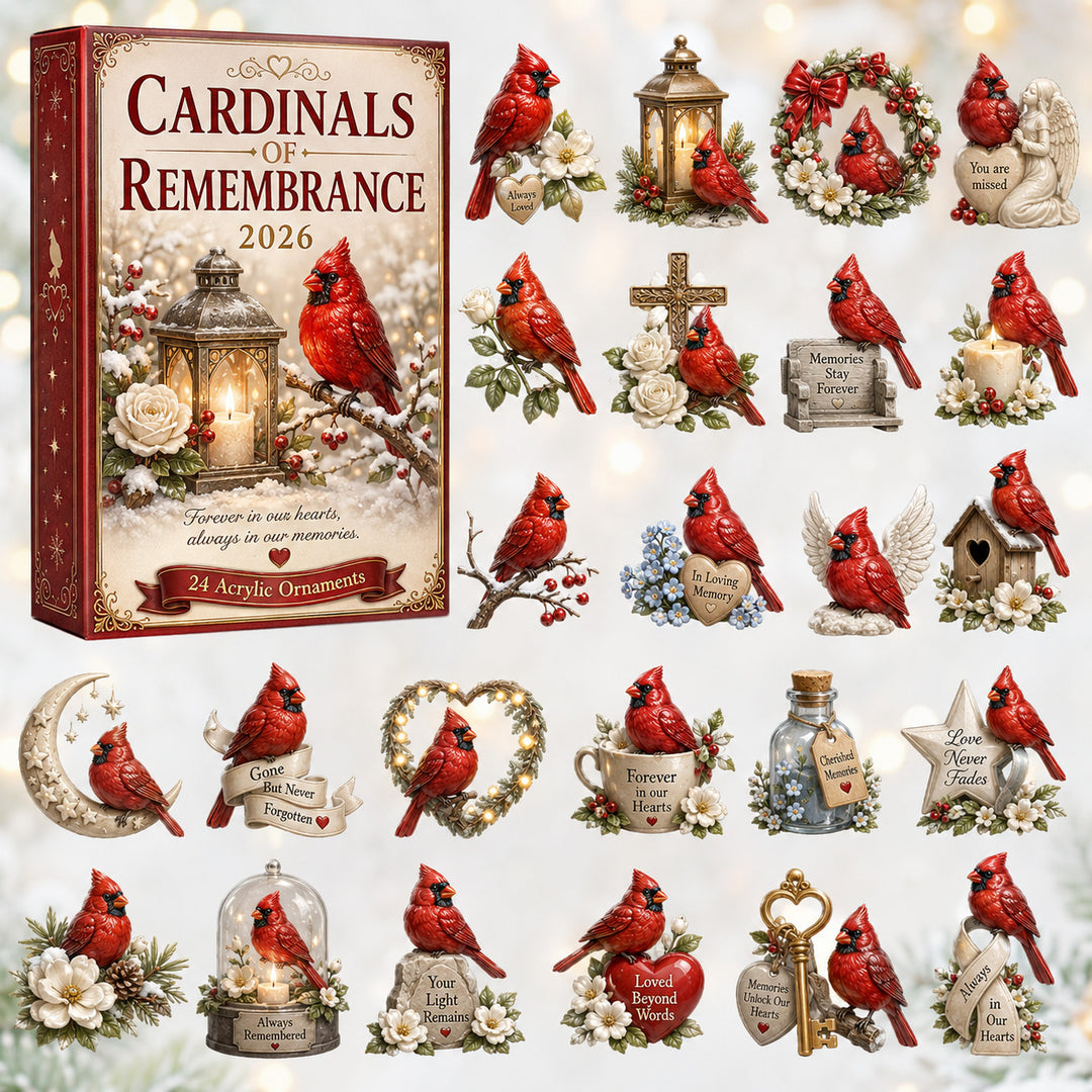 CHRISTMAS KICKOFF 40% OFF - Cardinals of Remembrance Advent Calendar 2026 - 24-Day Festive Countdown, Acrylic Charms Blind Box - Gift For Cardinal Lovers, Family & Friends AC0HT434
