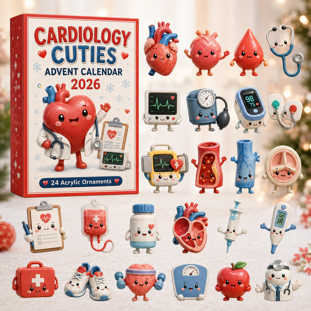 CHRISTMAS KICKOFF 40% OFF - Cardiology Cuties Advent Calendar 2026 - 24-Day Festive Countdown, Acrylic Charms Blind Box - Gift For Nurses & Doctors AC0HT526