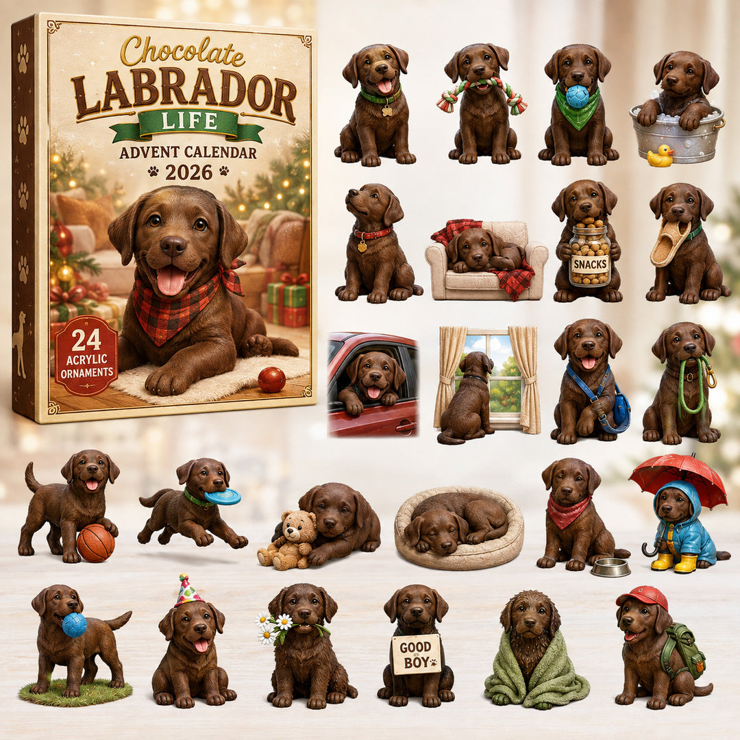 CHRISTMAS KICKOFF 40% OFF - Chocolate Labrador Life Advent Calendar 2026 - 24-Day Festive Countdown, Acrylic Charms Blind Box - Gift For Labrador Lovers AC0HT254
