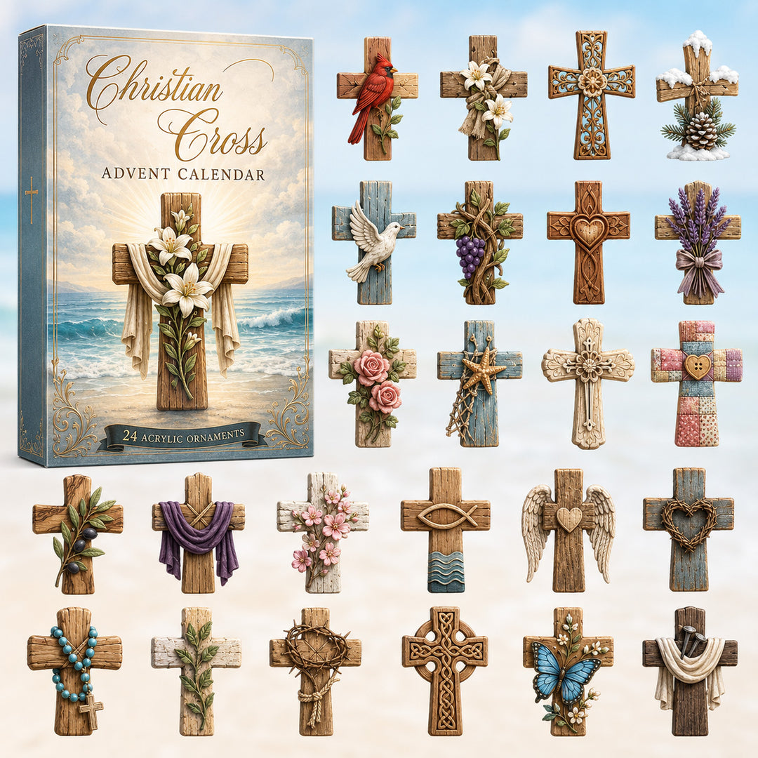 CHRISTMAS KICKOFF 40% OFF - Christian Cross Advent Calendar 2026 - 24-Day Festive Countdown, Acrylic Charms Blind Box - Gift For Family & Friends AC0HT212