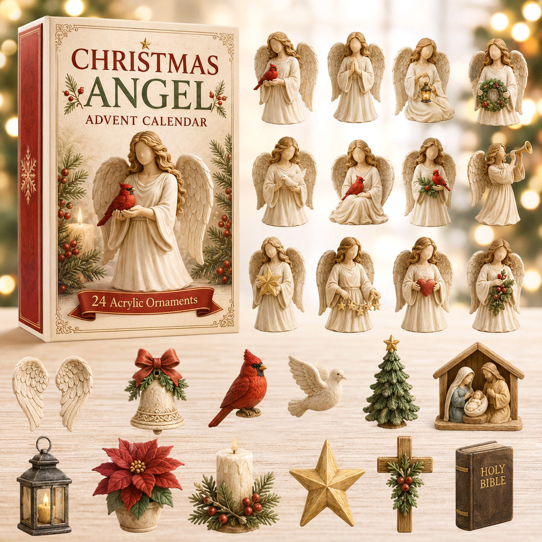 CHRISTMAS KICKOFF 40% OFF - Christmas Angel Timeless Advent Calendar 2026 - 24-Day Festive Countdown, Acrylic Charms Blind Box - Gift For Family Members