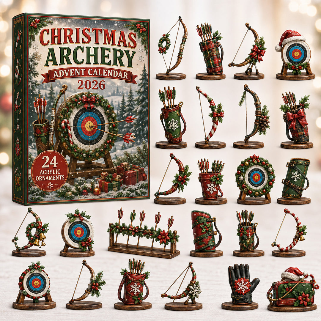 CHRISTMAS KICKOFF 40% OFF - Christmas Archery Advent Calendar 2026 - 24-Day Festive Countdown, Acrylic Charms Blind Box - Gift For Archery Lovers AC0HT330