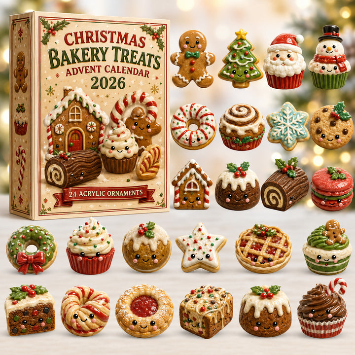 CHRISTMAS KICKOFF 40% OFF - Christmas Bakery Treats Advent Calendar 2026 - 24-Day Festive Countdown, Acrylic Charms Blind Box - Gift For Baking Lovers AC0HT445