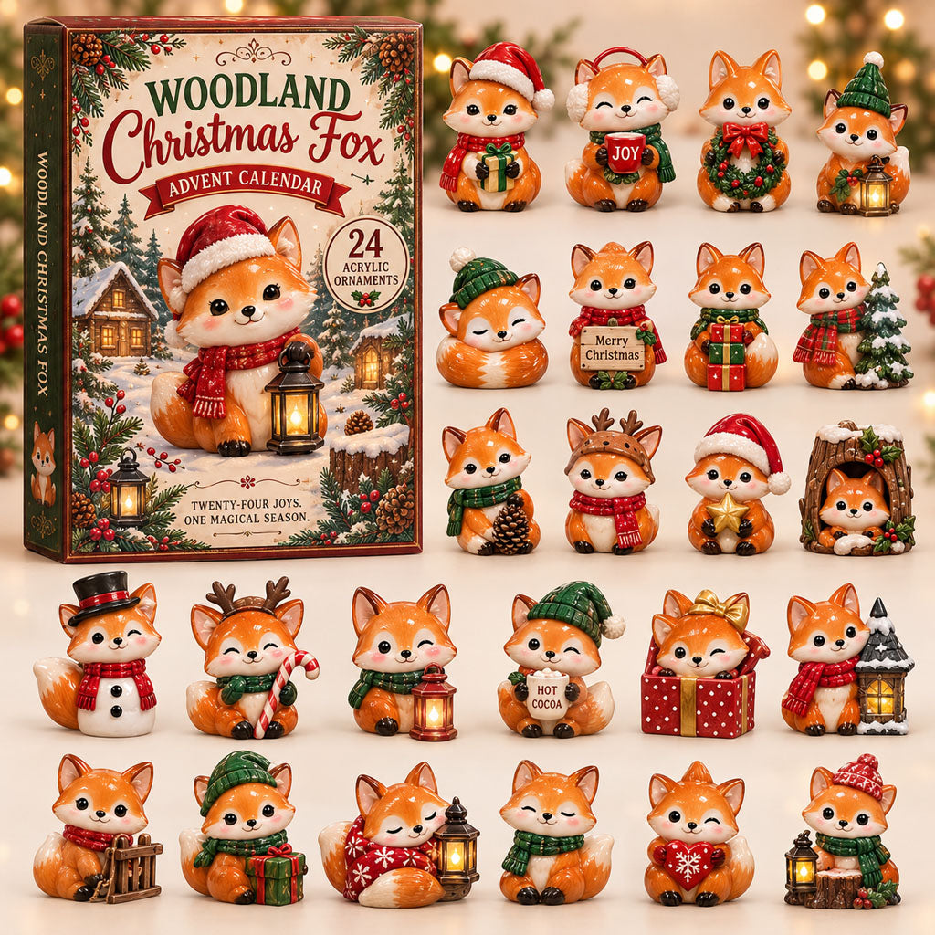 CHRISTMAS KICKOFF 40% OFF - Christmas Fox Advent Calendar 2026 - 24-Day Festive Countdown, Acrylic Charms Blind Box - Gift For Fox Lovers