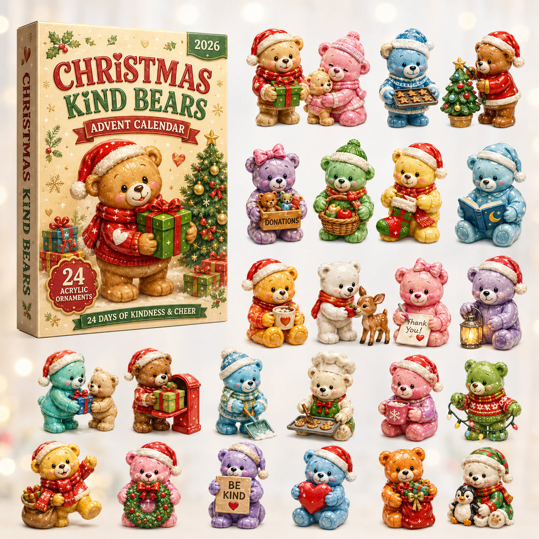 CHRISTMAS KICKOFF 40% OFF - Christmas Kind Bears Advent Calendar 2026 - 24-Day Festive Countdown, Acrylic Charms Blind Box - Gift For Kids, Family & Friends AC0HT372