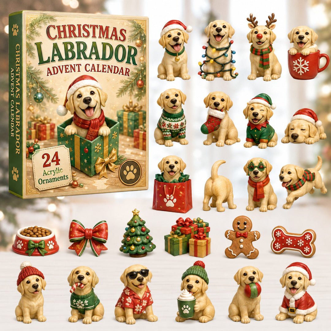 CHRISTMAS KICKOFF 40% OFF - Christmas Labrador Advent Calendar 2026 - 24-Day Festive Countdown, Acrylic Charms Blind Box - Gift For Labrador Lovers