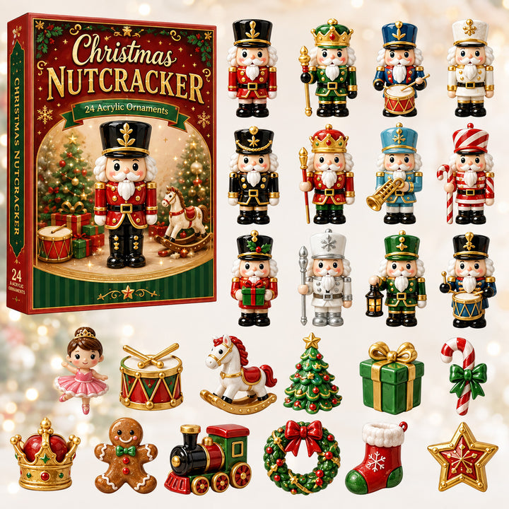 CHRISTMAS KICKOFF 40% OFF - Christmas Nutcracker Advent Calendar 2026 - 24-Day Festive Countdown, Acrylic Charms Blind Box - Gift For Family & Friends