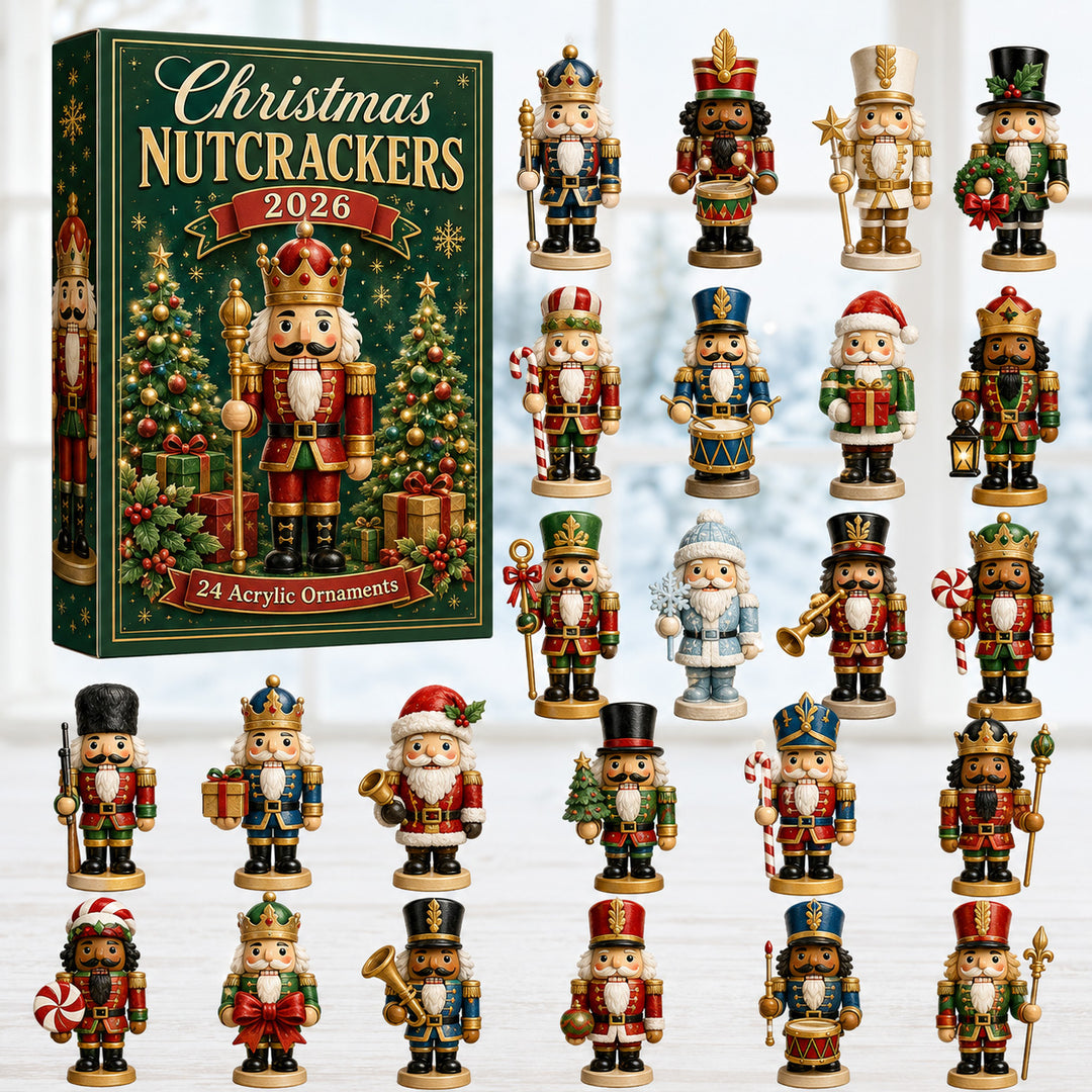 CHRISTMAS KICKOFF 40% OFF - Christmas Nutcrackers Green Advent Calendar 2026 - 24-Day Festive Countdown, Acrylic Charms Blind Box - Gift For Family & Friends