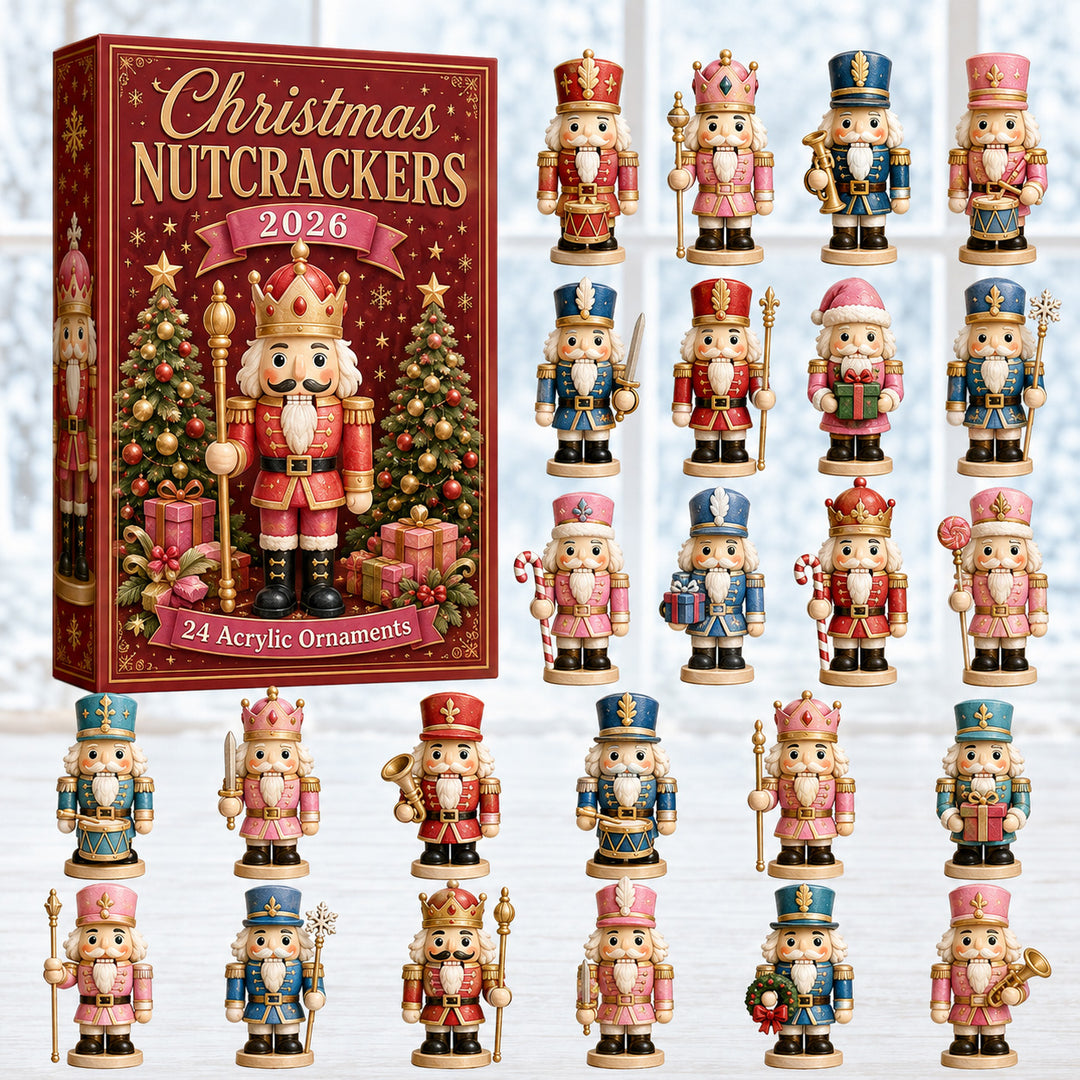 CHRISTMAS KICKOFF 40% OFF - Christmas Nutcrackers Red Advent Calendar 2026 - 24-Day Festive Countdown, Acrylic Charms Blind Box - Gift For Family & Friends