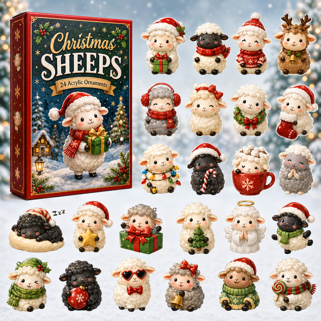 CHRISTMAS KICKOFF 40% OFF - Christmas Sheeps Advent Calendar 2026 - 24-Day Festive Countdown, Acrylic Charms Blind Box - Gift For Farmers, Sheep Lovers