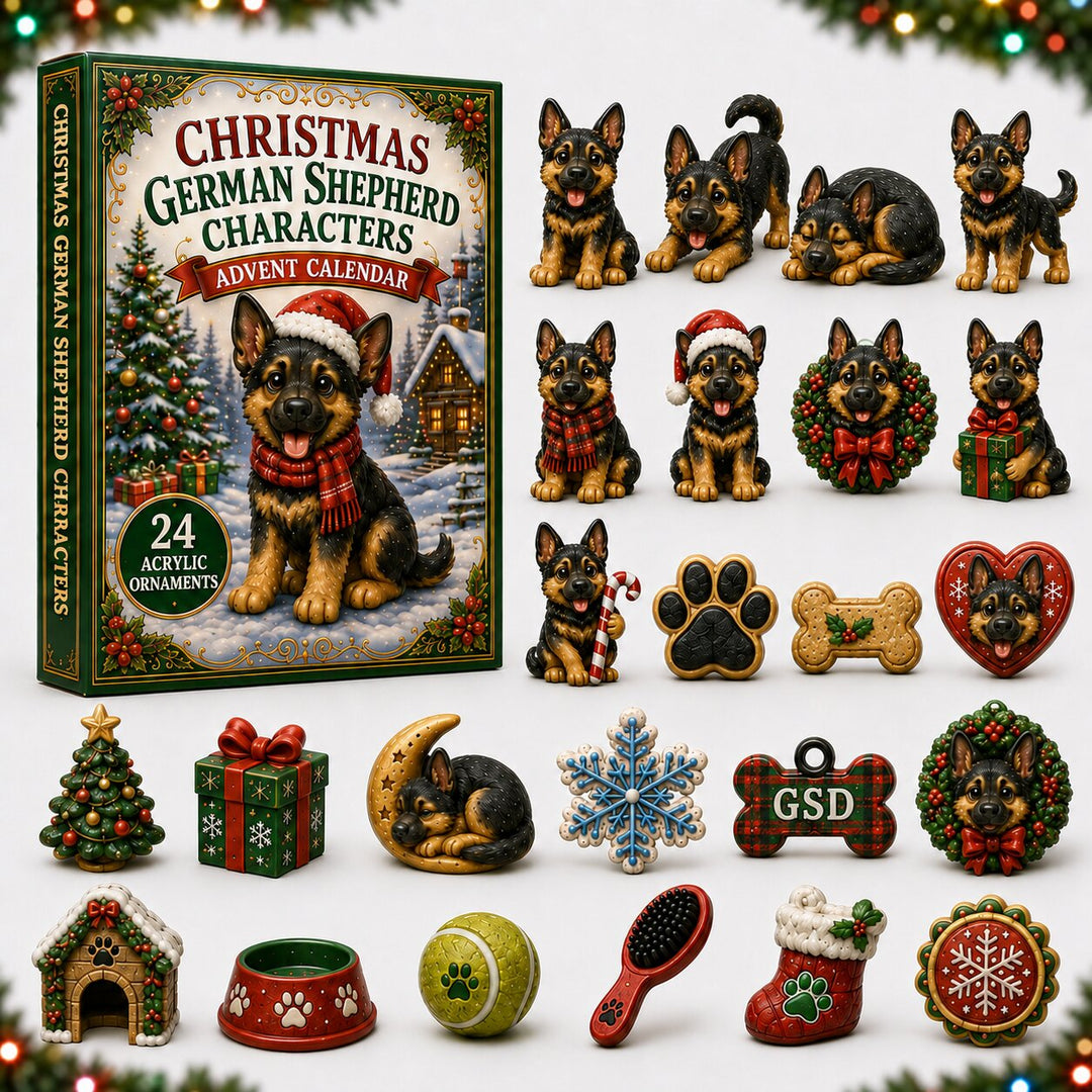 CHRISTMAS KICKOFF 40% OFF - Christmas Shepherd Advent Calendar 2026 - 24-Day Festive Countdown, Acrylic Charms Blind Box - Gift For Dog Lovers