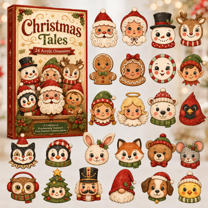 CHRISTMAS KICKOFF 40% OFF - Christmas Tales Characters Advent Calendar 2026 - 24-Day Festive Countdown, Acrylic Charms Blind Box - Gift For Family Members