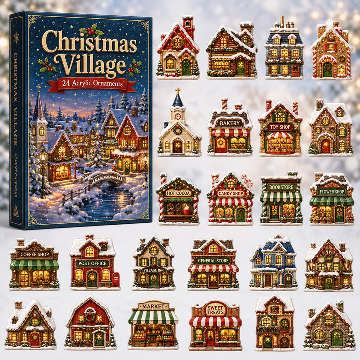CHRISTMAS KICKOFF 40% OFF - Christmas Village Advent Calendar 2026 - 24-Day Festive Countdown, Acrylic Charms Blind Box - Gift For Family & Friends
