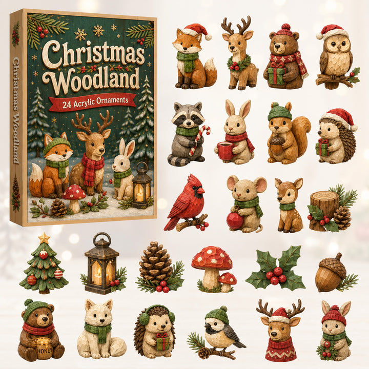 CHRISTMAS KICKOFF 40% OFF - Christmas Woodland Advent Calendar 2026 - 24-Day Festive Countdown, Acrylic Charms Blind Box - Gift For Woodland Lovers, Family Members