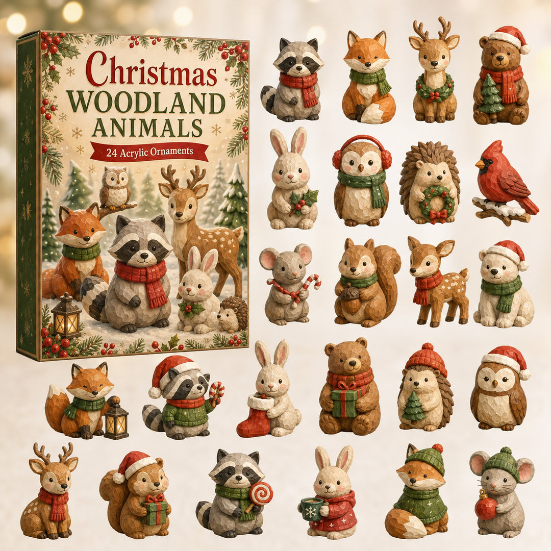 CHRISTMAS KICKOFF 40% OFF - Christmas Woodland Animals Advent Calendar 2026 - 24-Day Festive Countdown, Acrylic Charms Blind Box - Gift For Woodland Lovers, Family Members