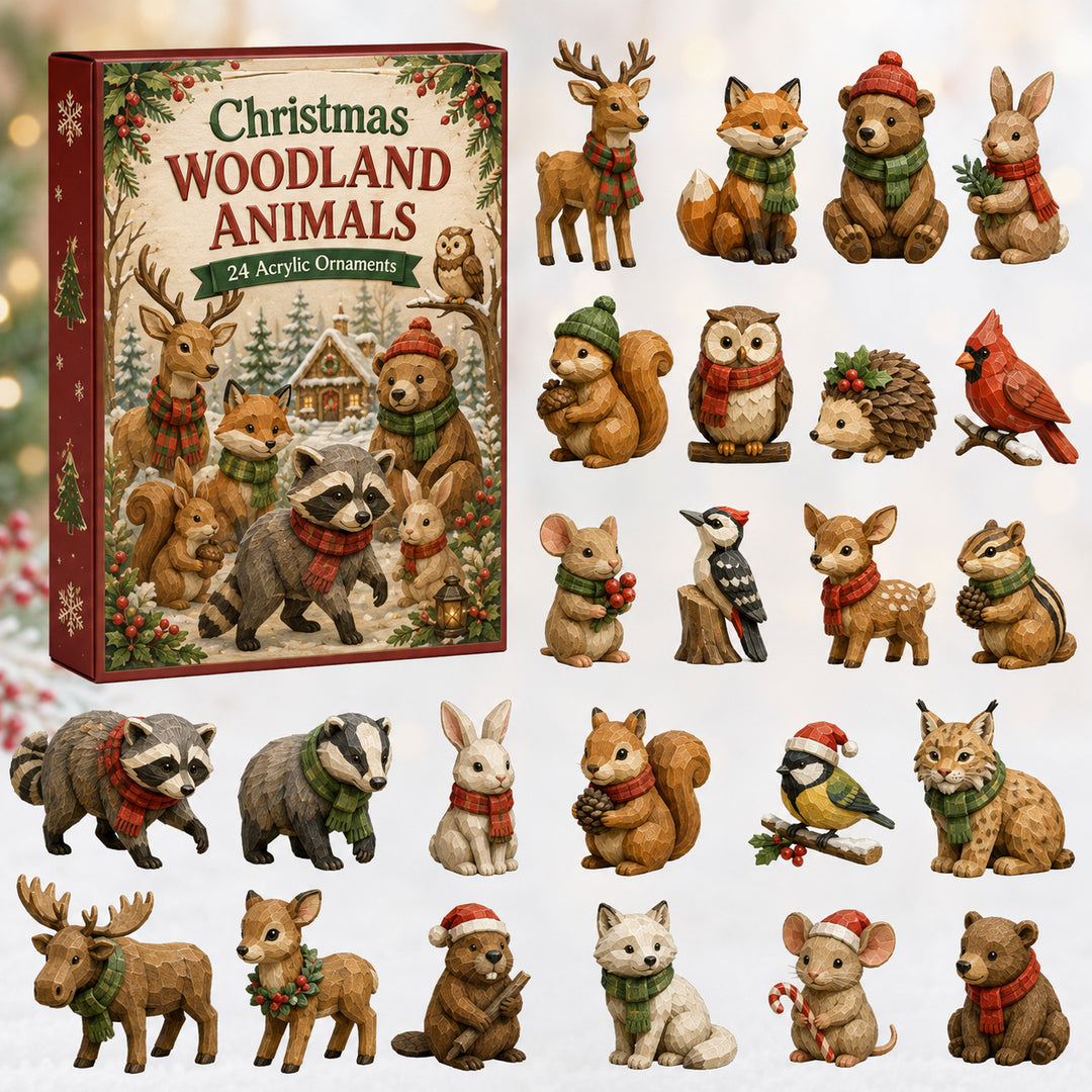 CHRISTMAS KICKOFF 40% OFF - Christmas Woodland Crew Advent Calendar 2026 - 24-Day Festive Countdown, Acrylic Charms Blind Box - Gift For Woodland Lovers, Family Members