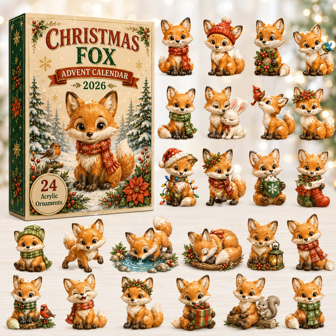 CHRISTMAS KICKOFF 40% OFF - Christmas Woodland Fox Advent Calendar 2026 - 24-Day Festive Countdown, Acrylic Charms Blind Box - Gift For Woodland Lovers, Family & Friends AC0HT290