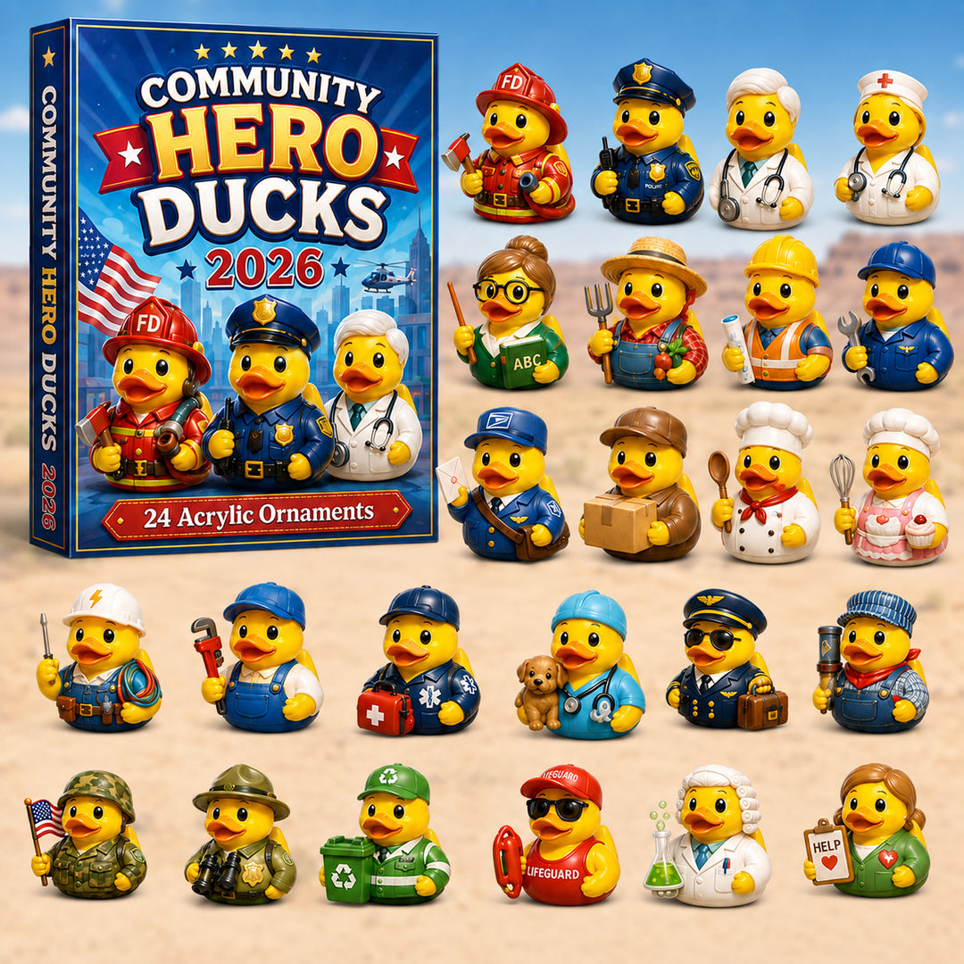 CHRISTMAS KICKOFF 40% OFF - Community Hero Rubber Duck Advent Calendar 2026 - 24-Day Festive Countdown, Acrylic Charms Blind Box - Gift For Family & Friends