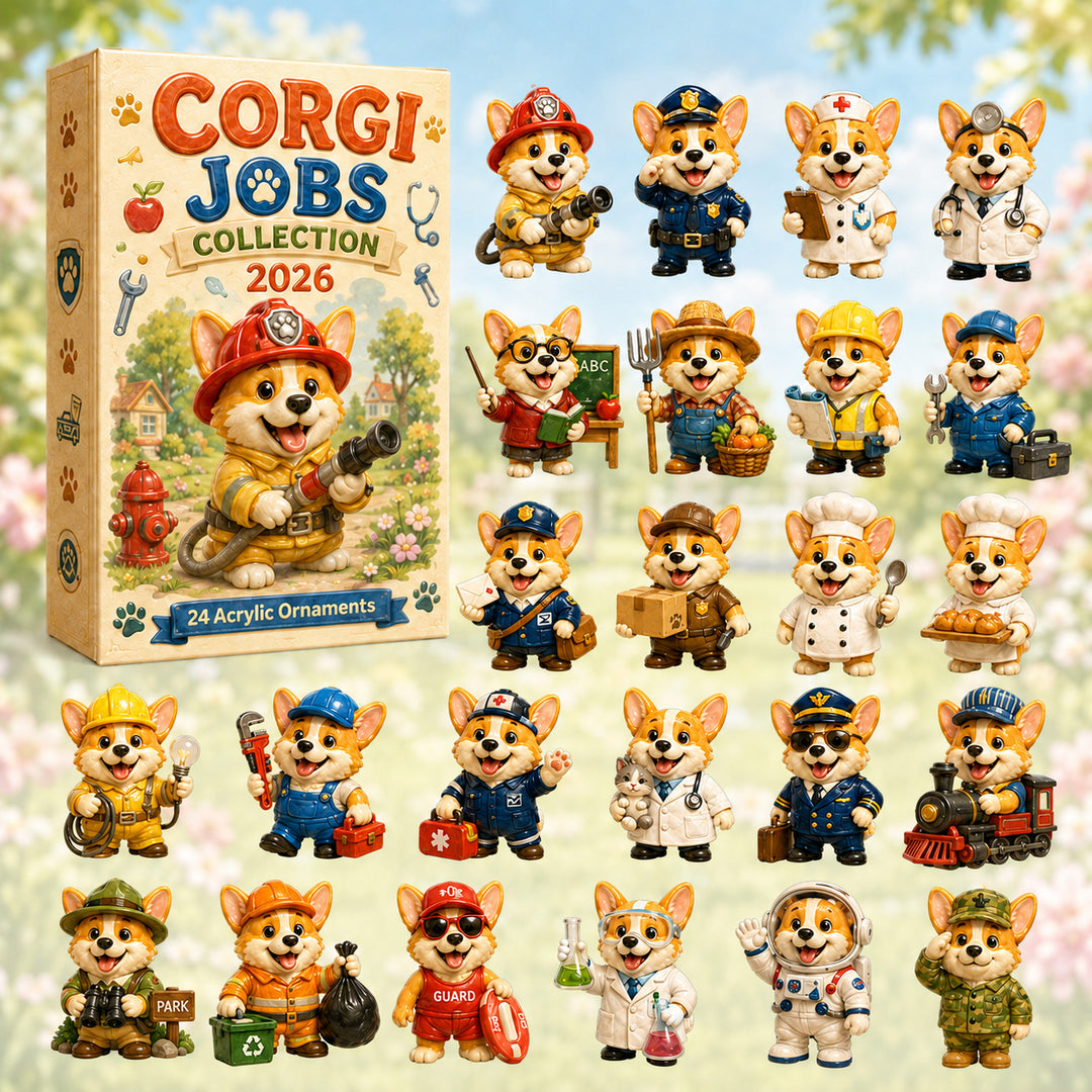 CHRISTMAS KICKOFF 40% OFF - Corgi Jobs Advent Calendar 2026 - 24-Day Festive Countdown, Acrylic Charms Blind Box - Gift For Corgi Lovers