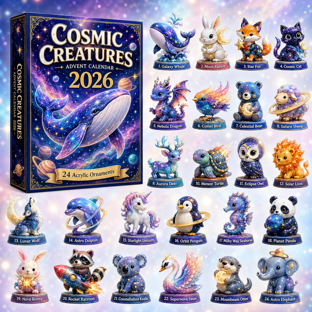 CHRISTMAS KICKOFF 40% OFF - Cosmic Creatures Collection Advent Calendar 2026 - 24-Day Festive Countdown, Acrylic Charms Blind Box - Gift For Space Lovers, Family & Friends AC0HT247