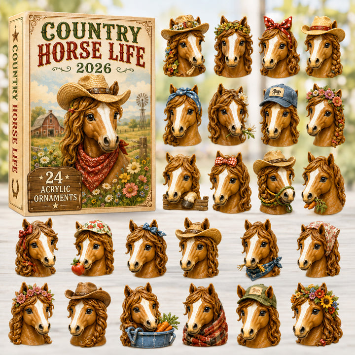 CHRISTMAS KICKOFF 40% OFF - Country Horse Life Advent Calendar 2026 - 24-Day Festive Countdown, Acrylic Charms Blind Box - Gift For Horse Lovers AC0HT503