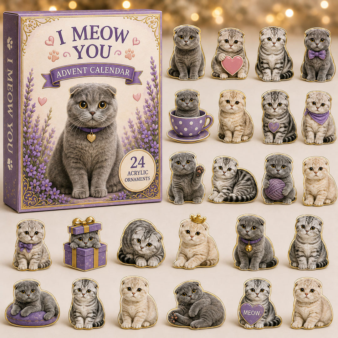 CHRISTMAS KICKOFF 40% OFF - Cozy Cats Advent Calendar 2026 - 24-Day Festive Countdown, Acrylic Charms Blind Box - Gift For Cat Lovers