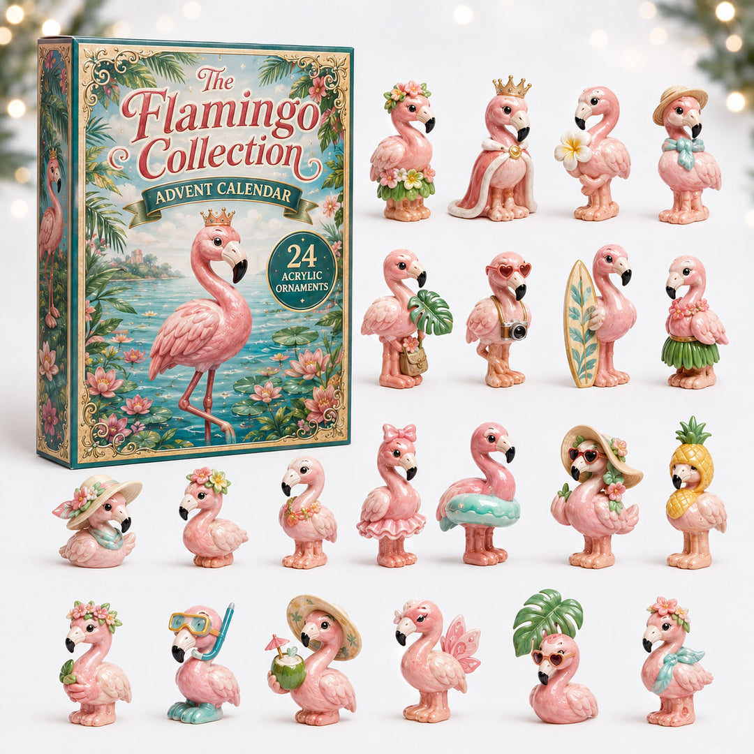 CHRISTMAS KICKOFF 40% OFF - Cute Flamingo Advent Calendar 2026 - 24-Day Festive Countdown, Acrylic Charms Blind Box - Gift For Flamingo Lovers