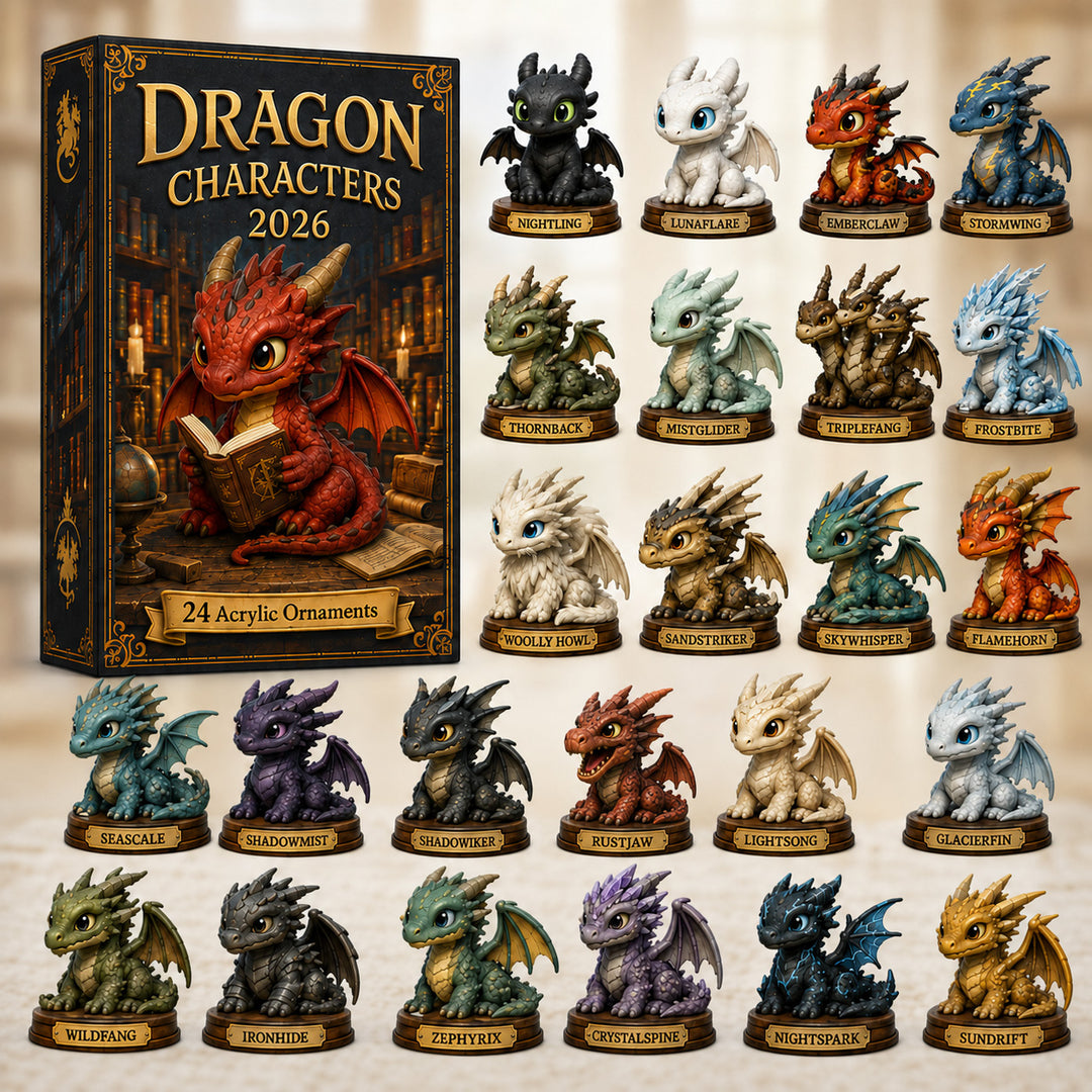 CHRISTMAS KICKOFF 40% OFF - Dragon Characters Advent Calendar 2026 - 24-Day Festive Countdown, Acrylic Charms Blind Box - Gift For Dragon Lovers AC0HT420