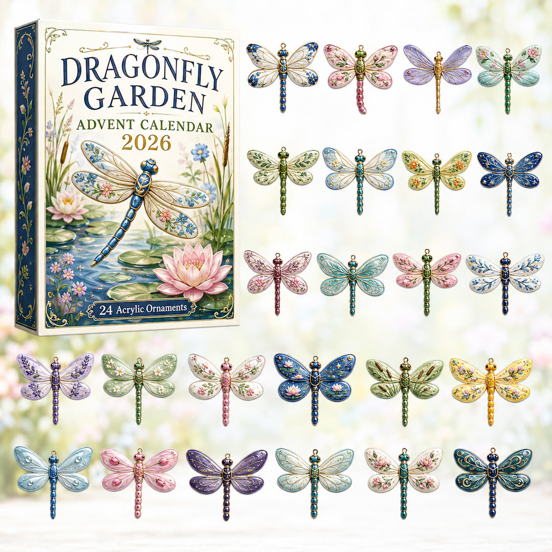 CHRISTMAS KICKOFF 40% OFF - Dragonfly Garden Advent Calendar 2026 - 24-Day Festive Countdown, Acrylic Charms Blind Box - Gift For Dragonfly Lovers AC0HT357