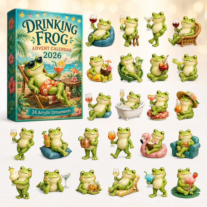 CHRISTMAS KICKOFF 40% OFF - Drinking Frog Advent Calendar 2026 - 24-Day Festive Countdown, Acrylic Charms Blind Box - Gift For Frog Lovers AC0HT351