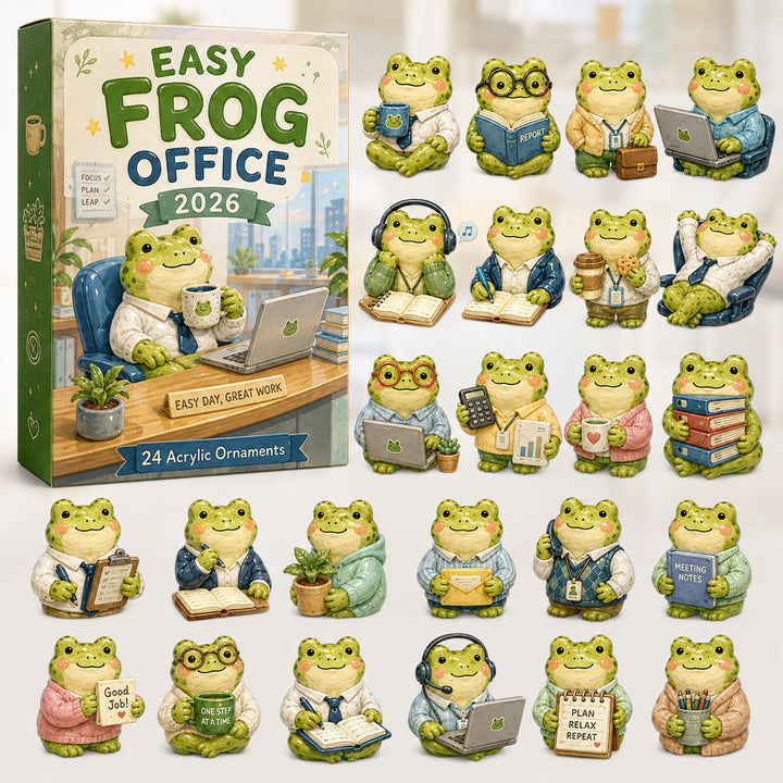 CHRISTMAS KICKOFF 40% OFF - Easy Frog Office Advent Calendar 2026 - 24-Day Festive Countdown, Acrylic Charms Blind Box - Gift For Frog Lovers AC0HT353