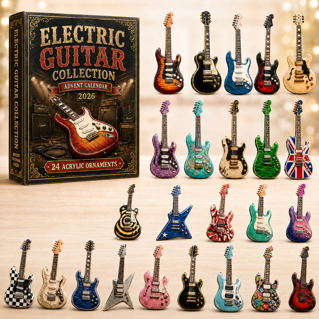 CHRISTMAS KICKOFF 40% OFF - Electric Guitar Advent Calendar 2026 - 24-Day Festive Countdown, Acrylic Charms Blind Box - Gift For Guitar Lovers AC0HT465