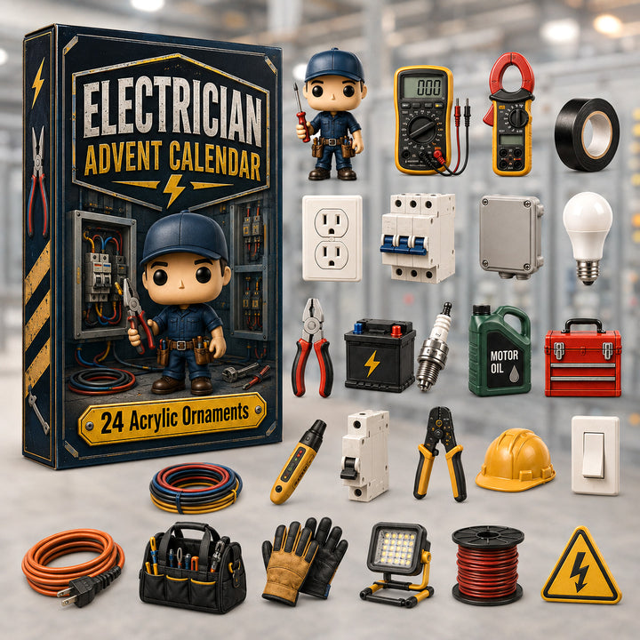 CHRISTMAS KICKOFF 40% OFF - Electrician Advent Calendar 2026 - 24-Day Festive Countdown, Acrylic Charms Blind Box - Gift For Electrician AC0HT480