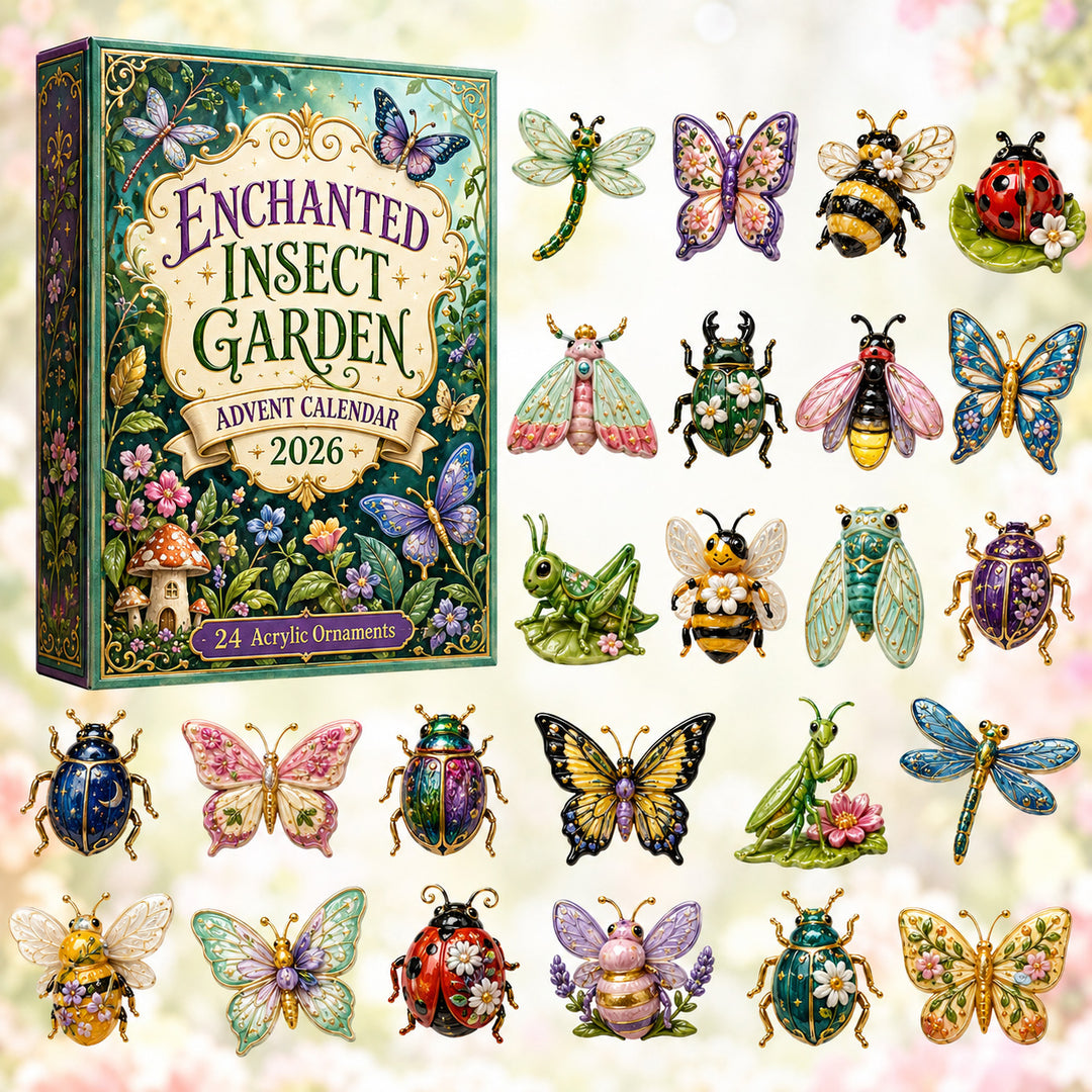 CHRISTMAS KICKOFF 40% OFF - Enchanted Insect Garden Advent Calendar 2026 - 24-Day Festive Countdown, Acrylic Charms Blind Box - Gift For Nature Lovers AC0HT359