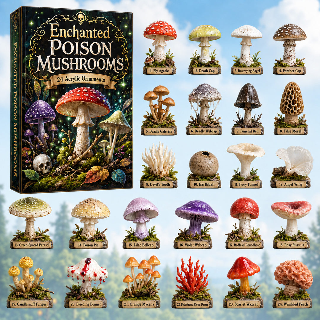 CHRISTMAS KICKOFF 40% OFF - Enchanted Poison Mushrooms Advent Calendar 2026 - 24-Day Festive Countdown, Acrylic Charms Blind Box - Gift For Nature Lovers AC0HT314