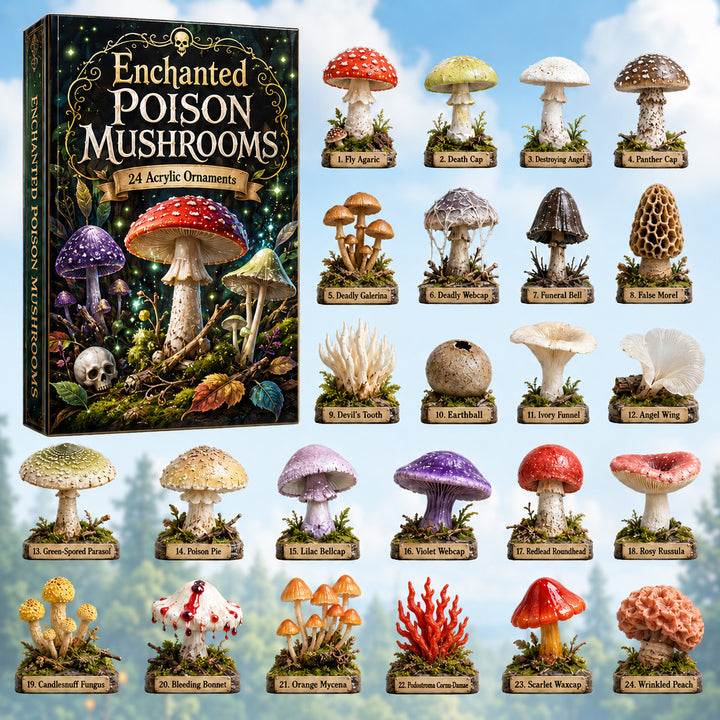 CHRISTMAS KICKOFF 40% OFF - Enchanted Poison Mushrooms Advent Calendar 2026 - 24-Day Festive Countdown, Acrylic Charms Blind Box - Gift For Nature Lovers AC0HT314
