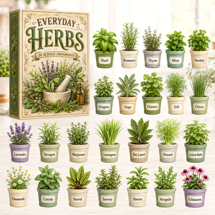 CHRISTMAS KICKOFF 40% OFF - Everyday Herbs Advent Calendar 2026 - 24-Day Festive Countdown, Acrylic Charms Blind Box - Gift For Nature Lovers AC0HT214