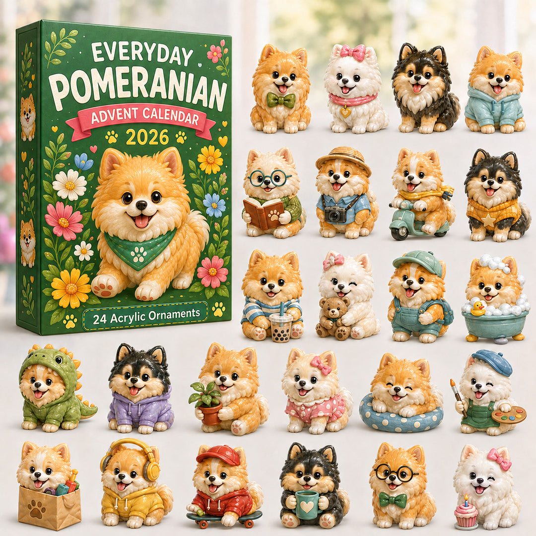 CHRISTMAS KICKOFF 40% OFF - Everyday Pomeranian Advent Calendar 2026 - 24-Day Festive Countdown, Acrylic Charms Blind Box - Gift For Pomeranian Lovers