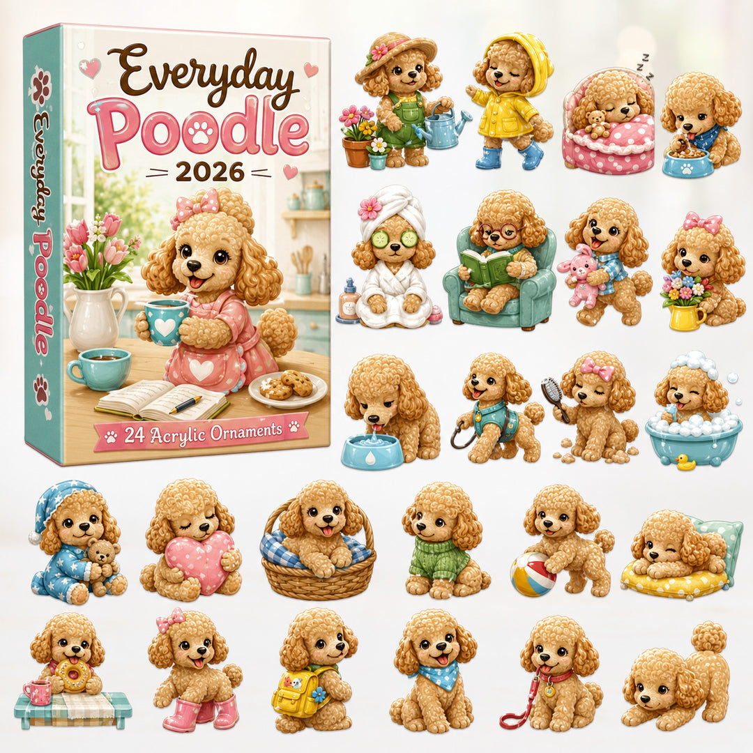 CHRISTMAS KICKOFF 40% OFF - Everyday Poodle Advent Calendar 2026 - 24-Day Festive Countdown, Acrylic Charms Blind Box - Gift For Poodle Lovers AC0HT263