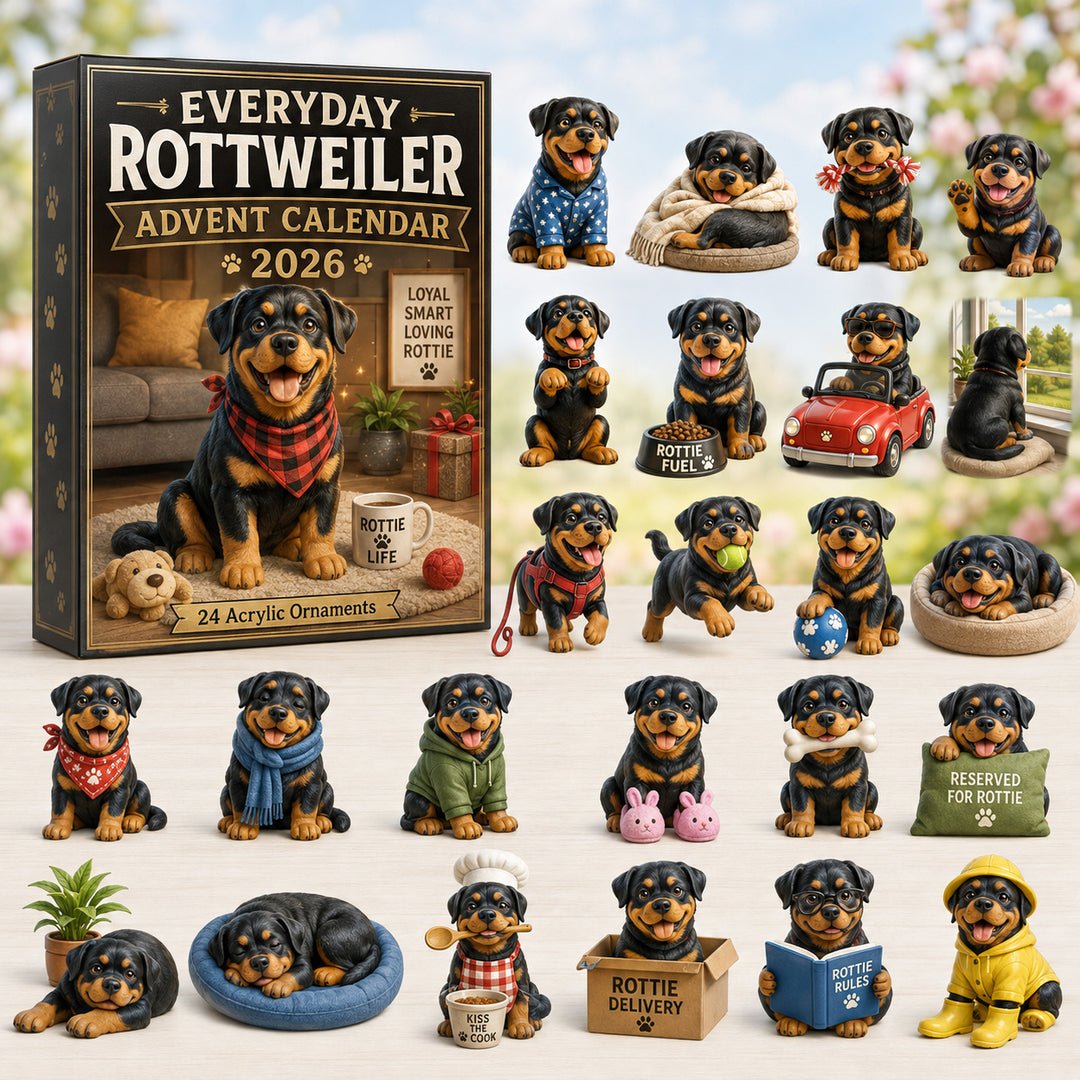 CHRISTMAS KICKOFF 40% OFF - Everyday Rottweiler Advent Calendar 2026 - 24-Day Festive Countdown, Acrylic Charms Blind Box - Gift For Rottweiler Lovers AC0HT196